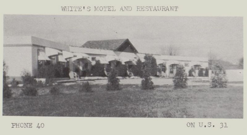 Whites Motel (Woodys Bar & Motel) - 1956 Yearbook Ad (newer photo)
